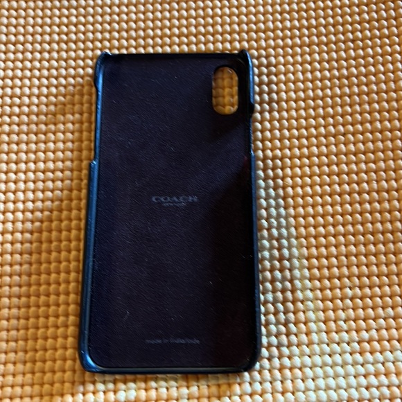 Beautiful black with gold trim writing by Coach IPhone XS case. - Picture 2 of 2